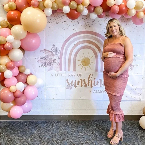 PinkBlush satin smocked bodycon midi dress nwot - Picture 5 of 15